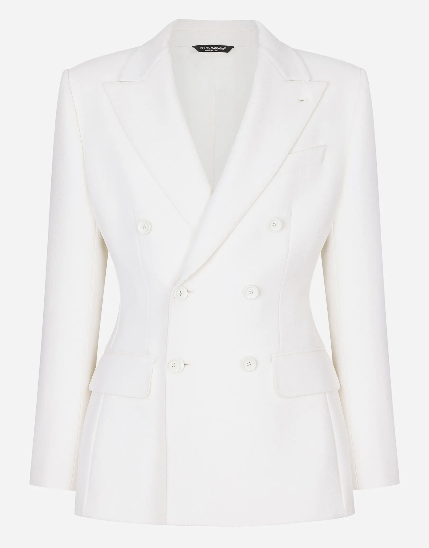 Double-breasted stretch wool crepe Dolce-fit jacket
