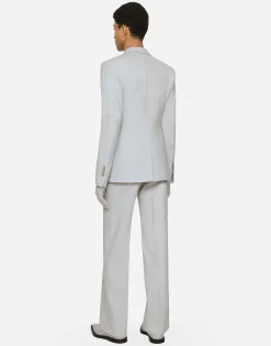 Double-breasted stretch wool Sicilia-fit jacket