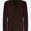 Double-breasted suede jacket