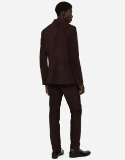 Double-breasted suede jacket