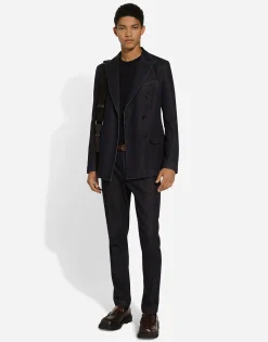 Double-breasted Taormina-fit denim jacket