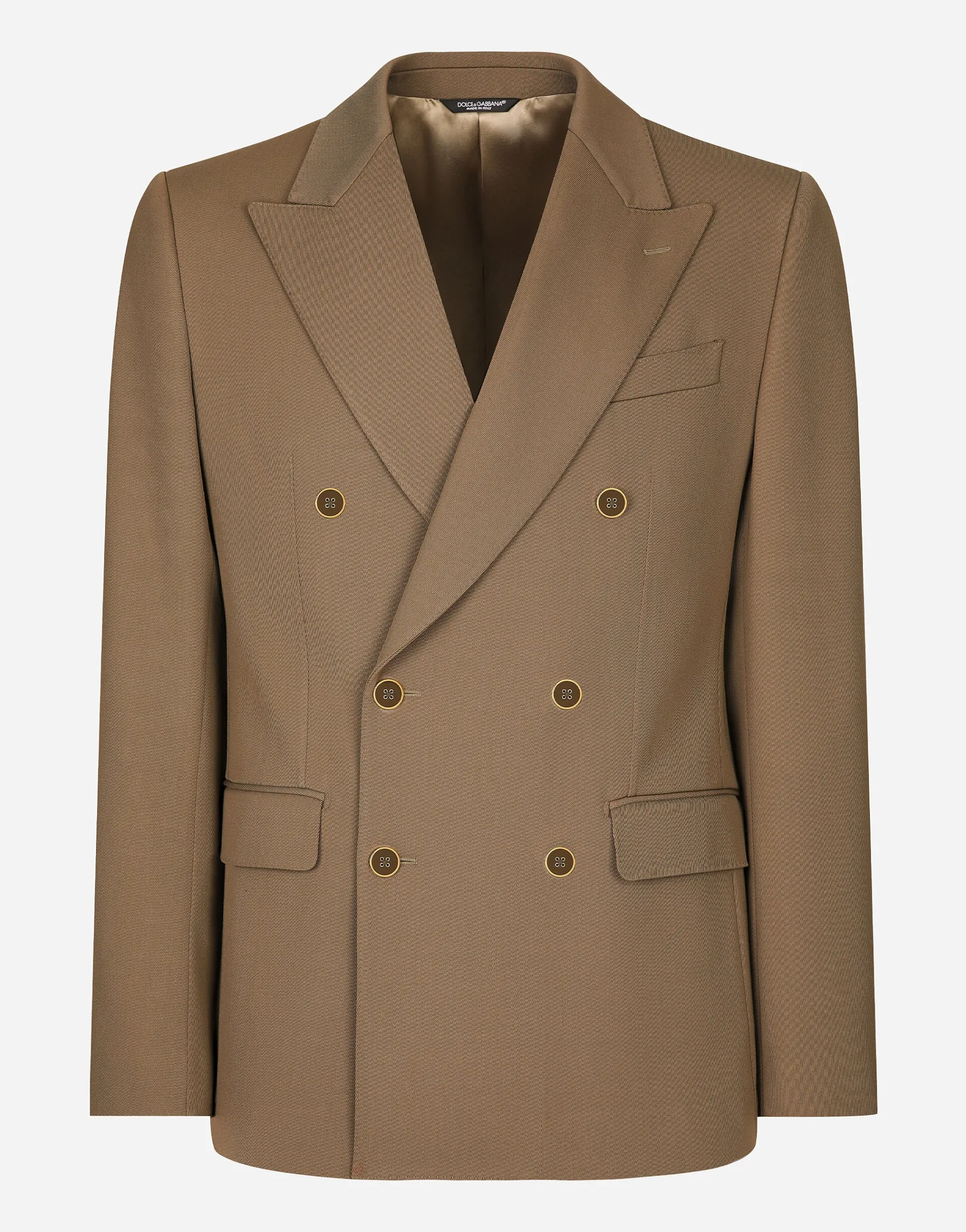 Double-breasted technical gabardine jacket
