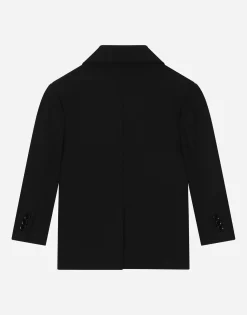 Double-breasted technical jersey jacket