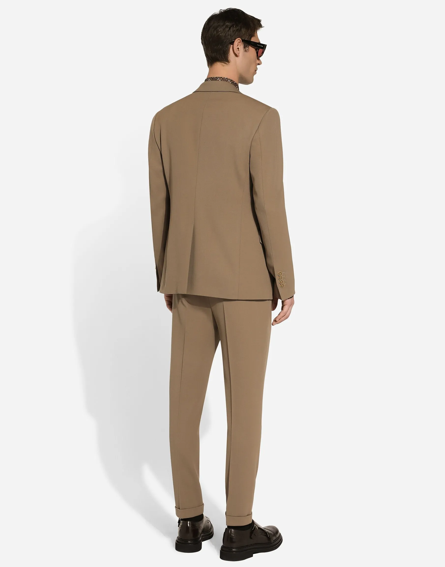 Double-breasted technical gabardine jacket