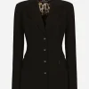 Double-breasted Turlington jacket in jersey Milano rib