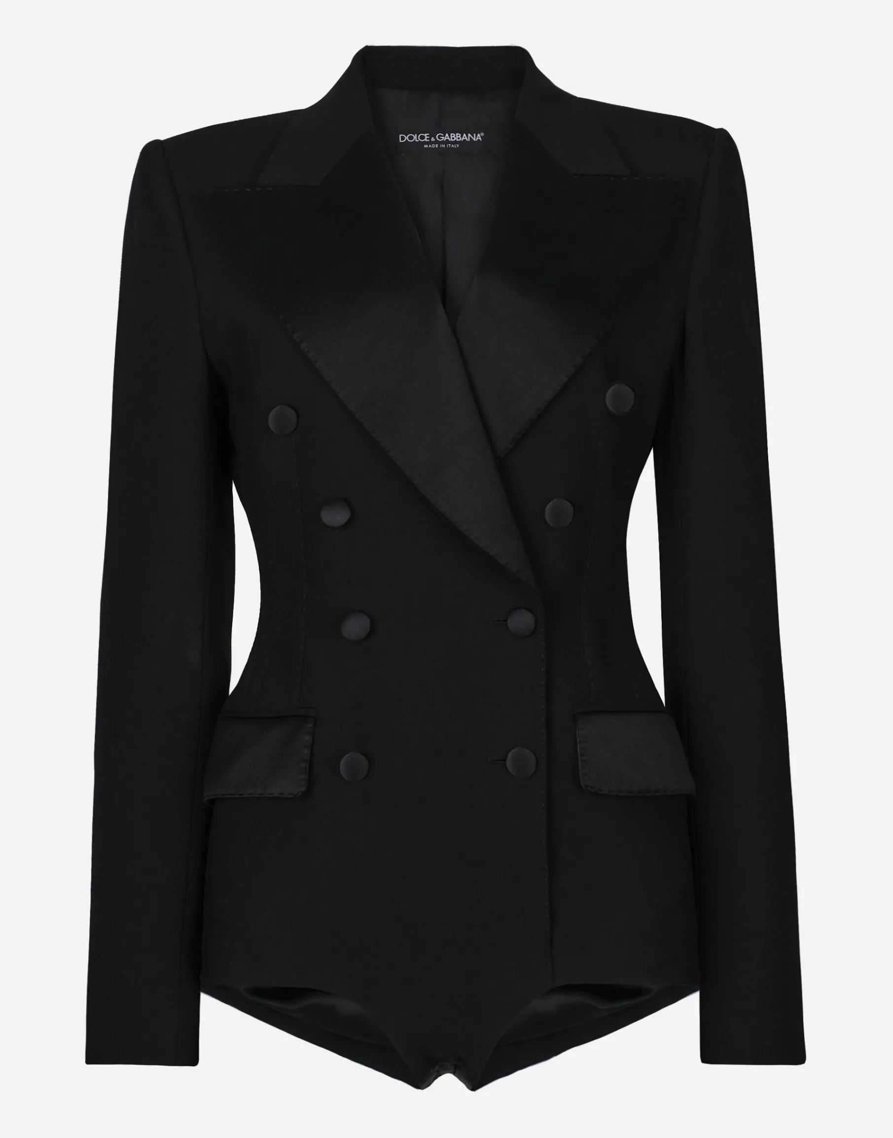 Double-breasted tuxedo jacket bodysuit