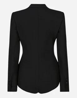 Double-breasted tuxedo jacket bodysuit