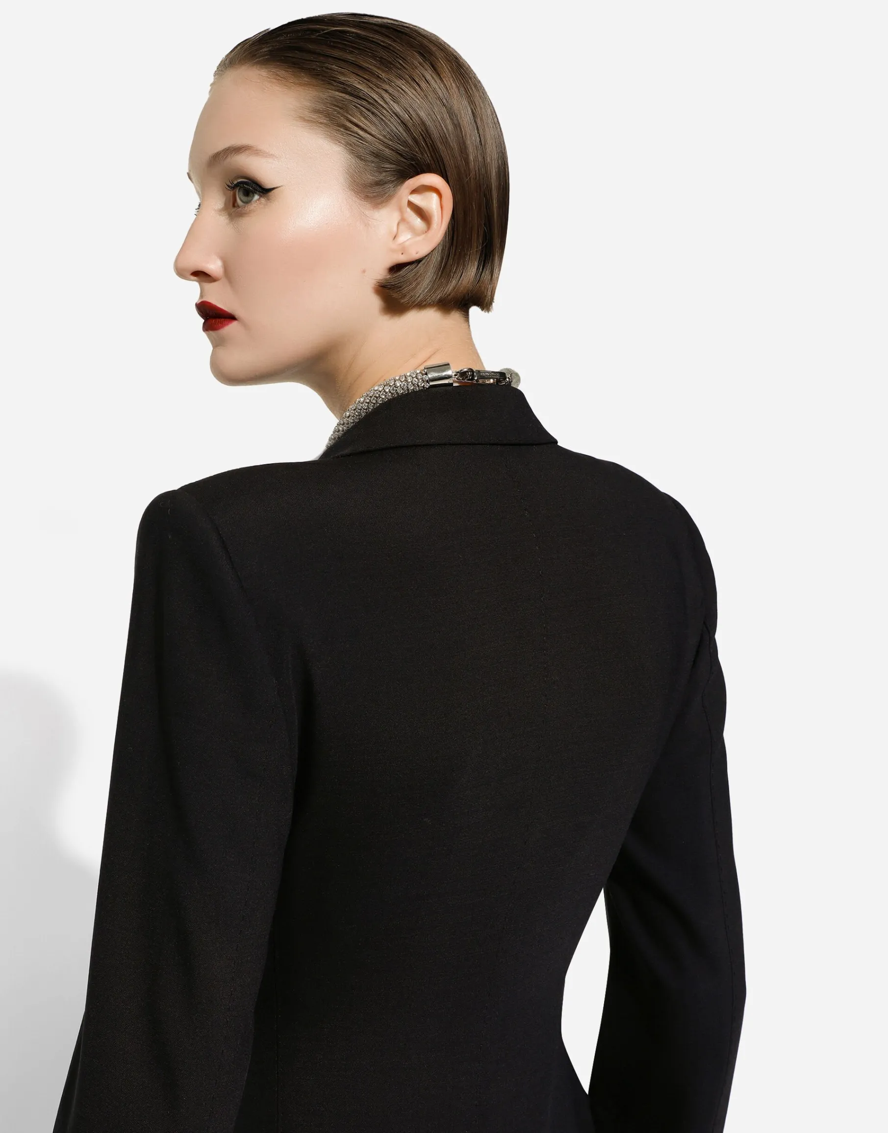 Double-breasted tuxedo jacket bodysuit