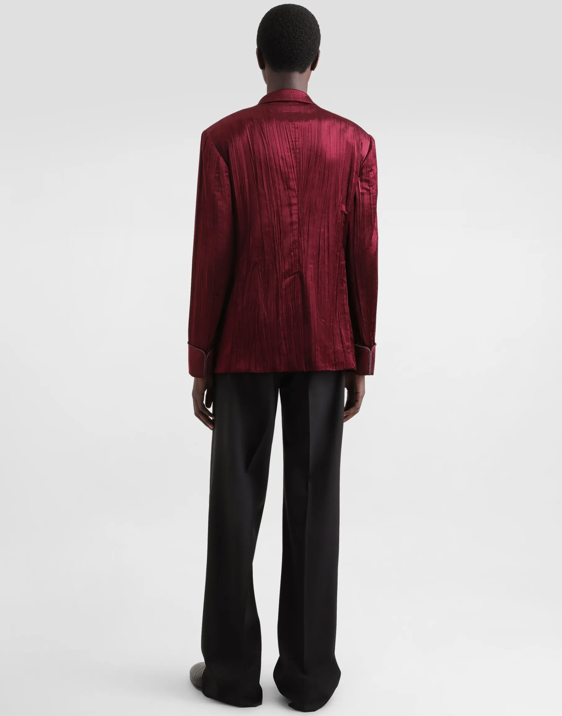 Double-breasted velvet jacket