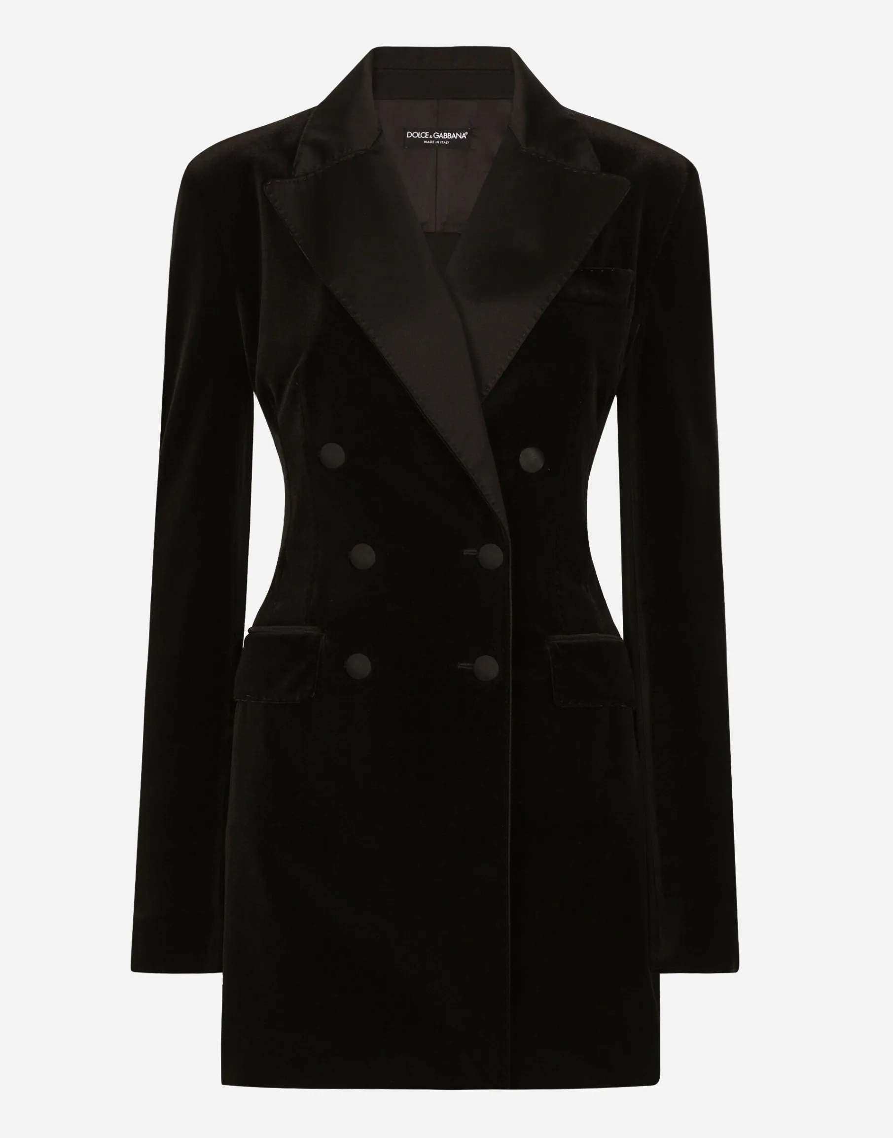 Double-breasted velvet Turlington jacket