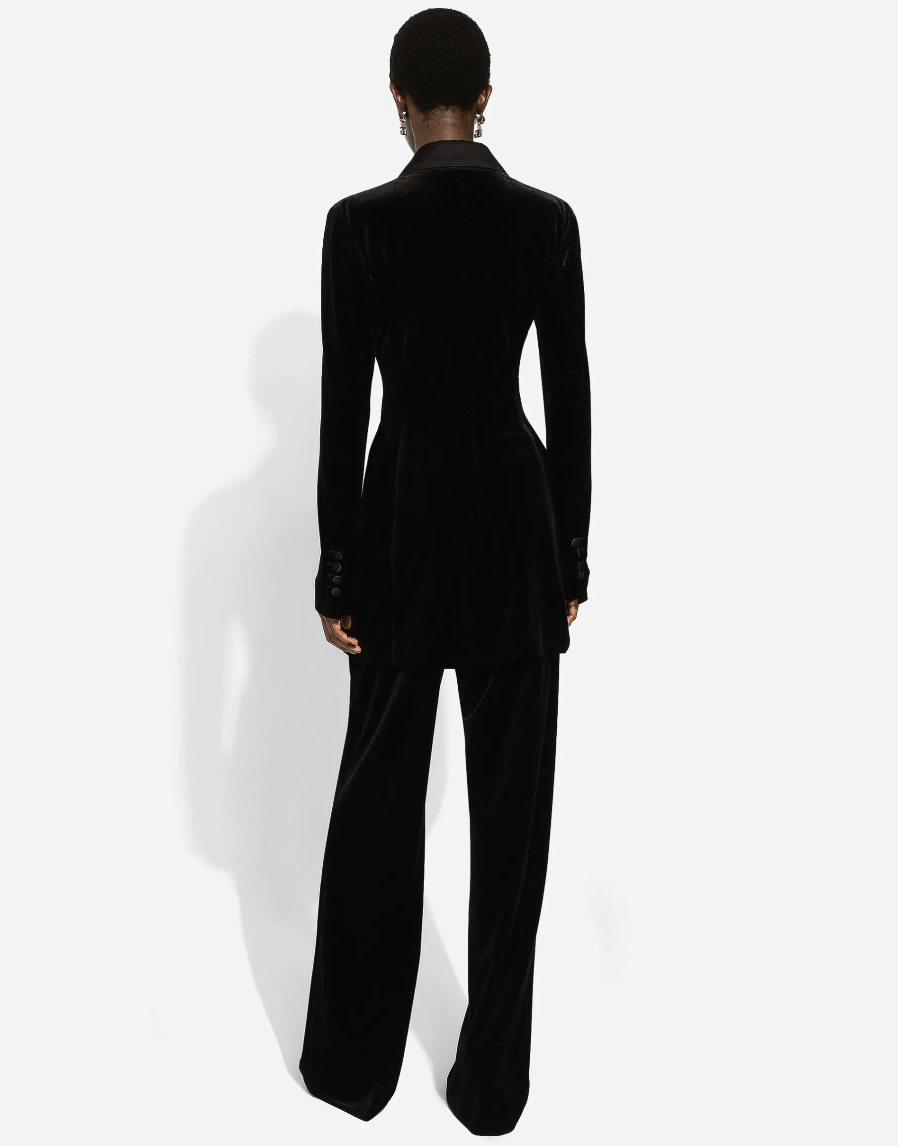 Double-breasted velvet Turlington jacket