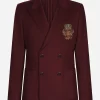 Double-breasted wool and cashmere jacket with DG patch