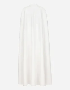 Double-breasted wool cape