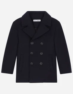 Double-breasted wool coat