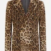 Double-breasted wool Sicilia-fit suit with leopard print