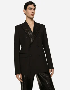 Double-breasted wool Sicilia-fit tuxedo jacket