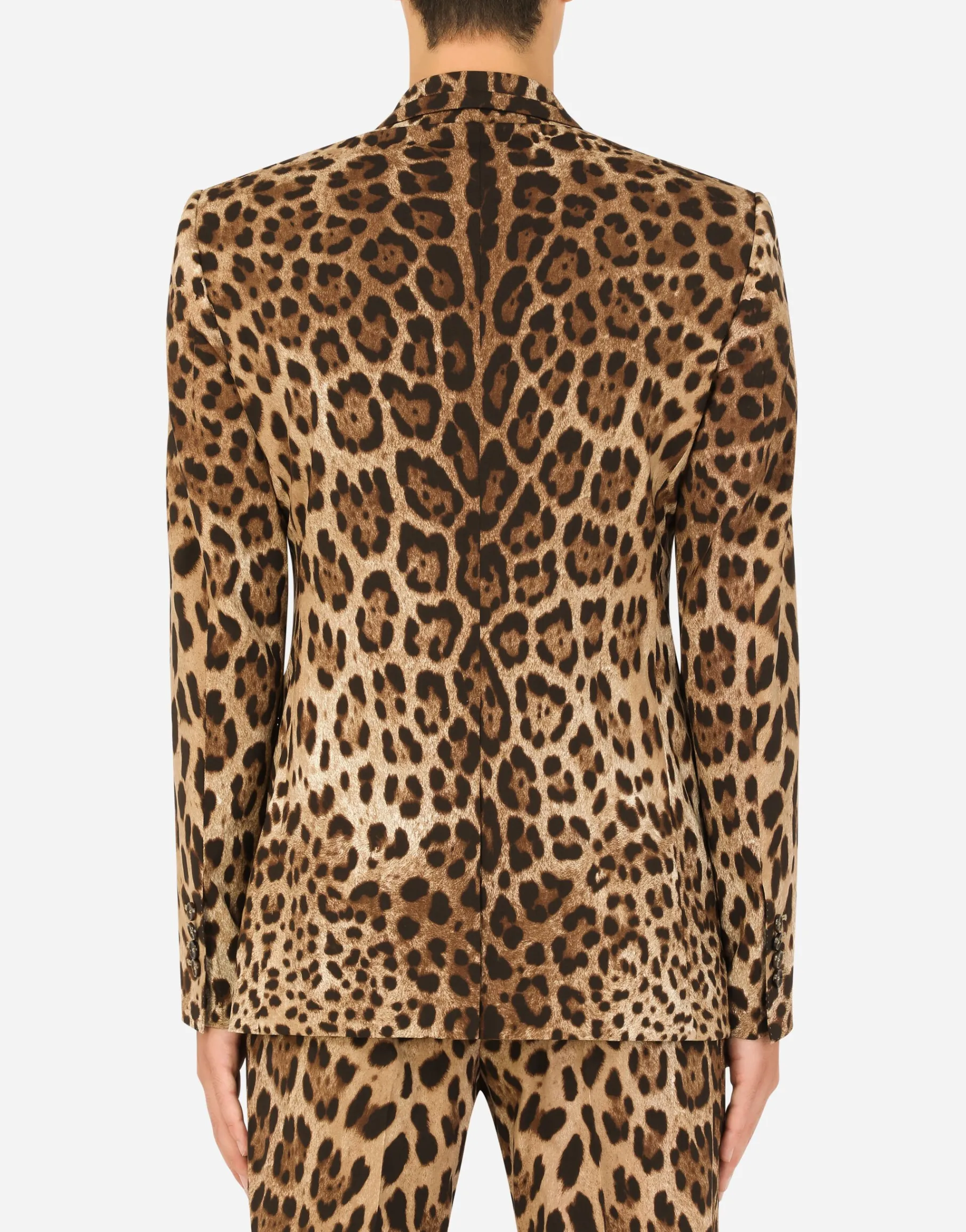 Double-breasted wool Sicilia-fit suit with leopard print