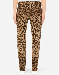 Double-breasted wool Sicilia-fit suit with leopard print