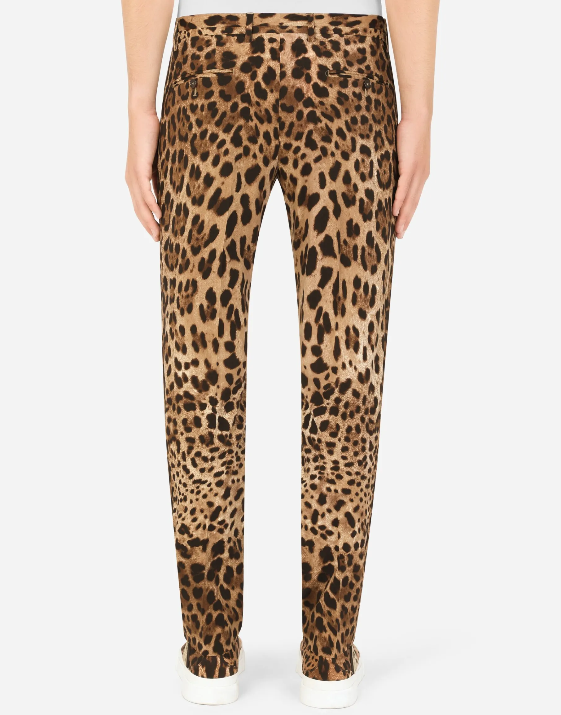 Double-breasted wool Sicilia-fit suit with leopard print