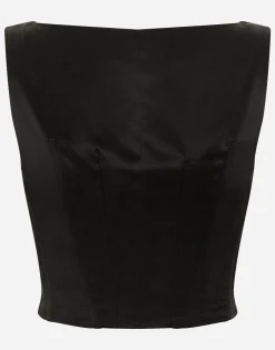 Double-breasted wool waistcoat with round neck