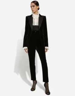 Double-breasted wool waistcoat with round neck