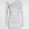 Draped top with asymmetric neckline