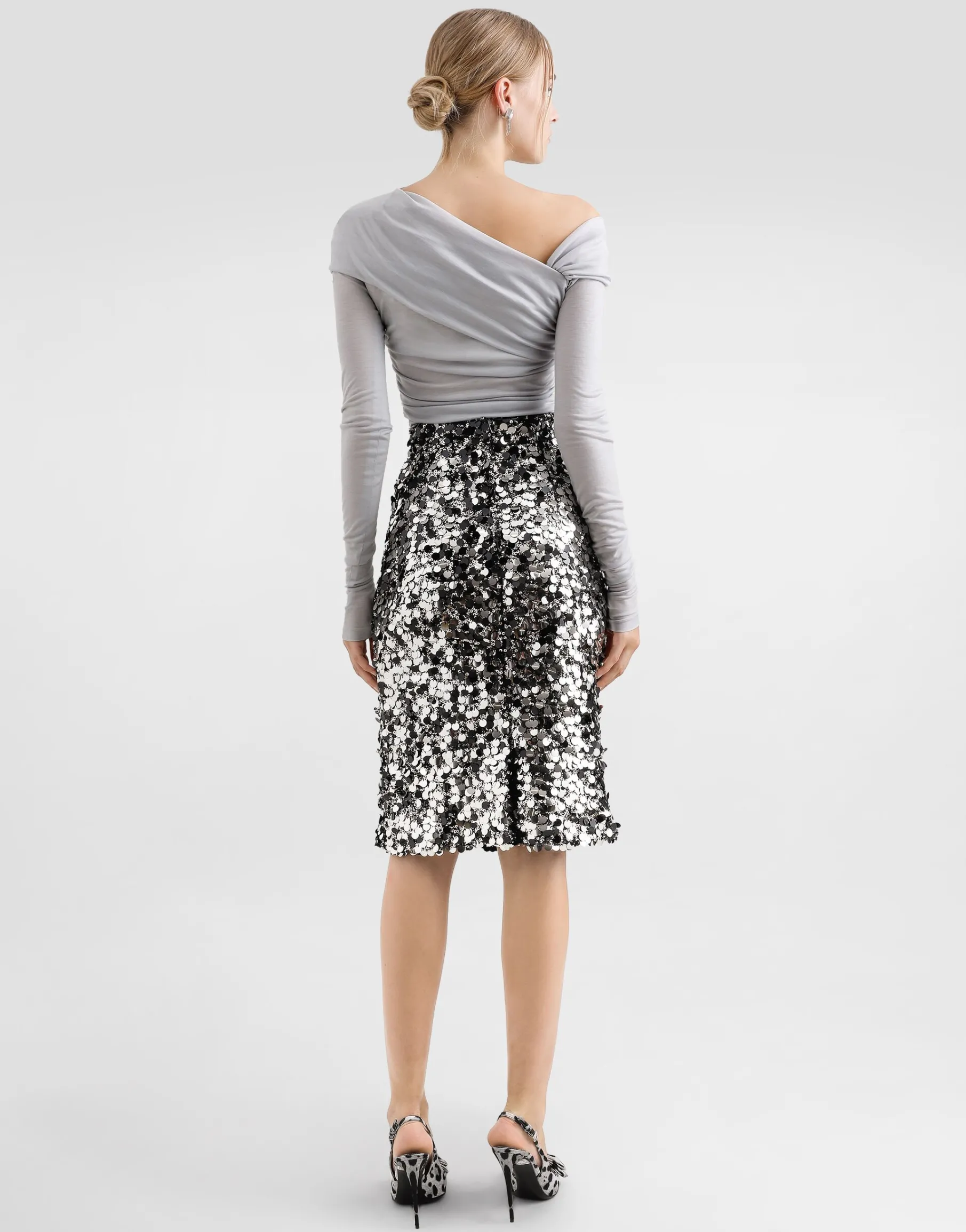 Draped top with asymmetric neckline