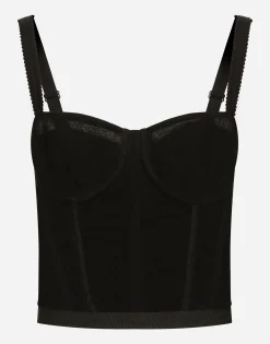 Draped tulle corset