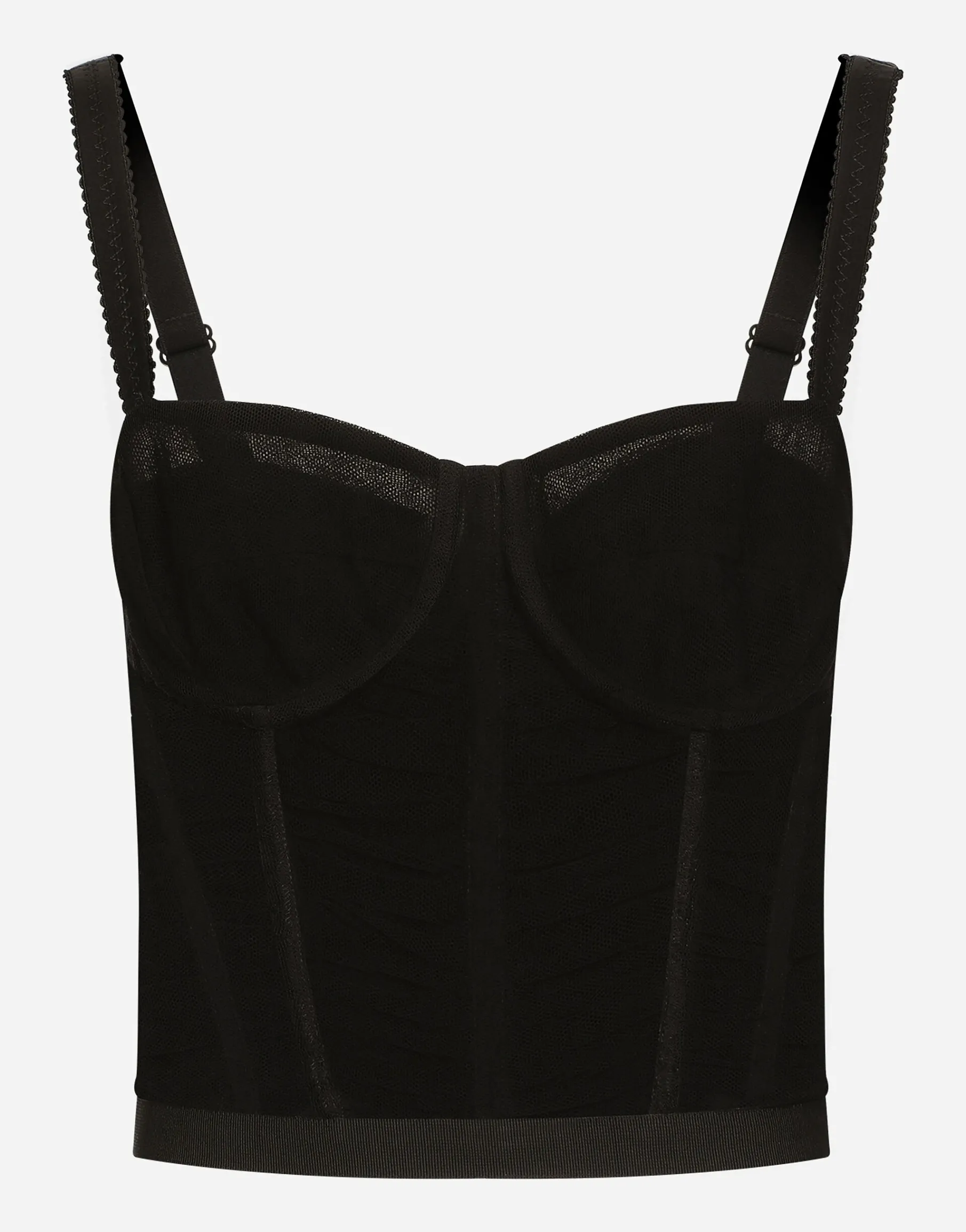 Draped tulle corset