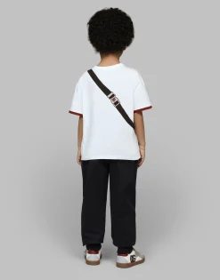 Drill jogging pants with branded tag