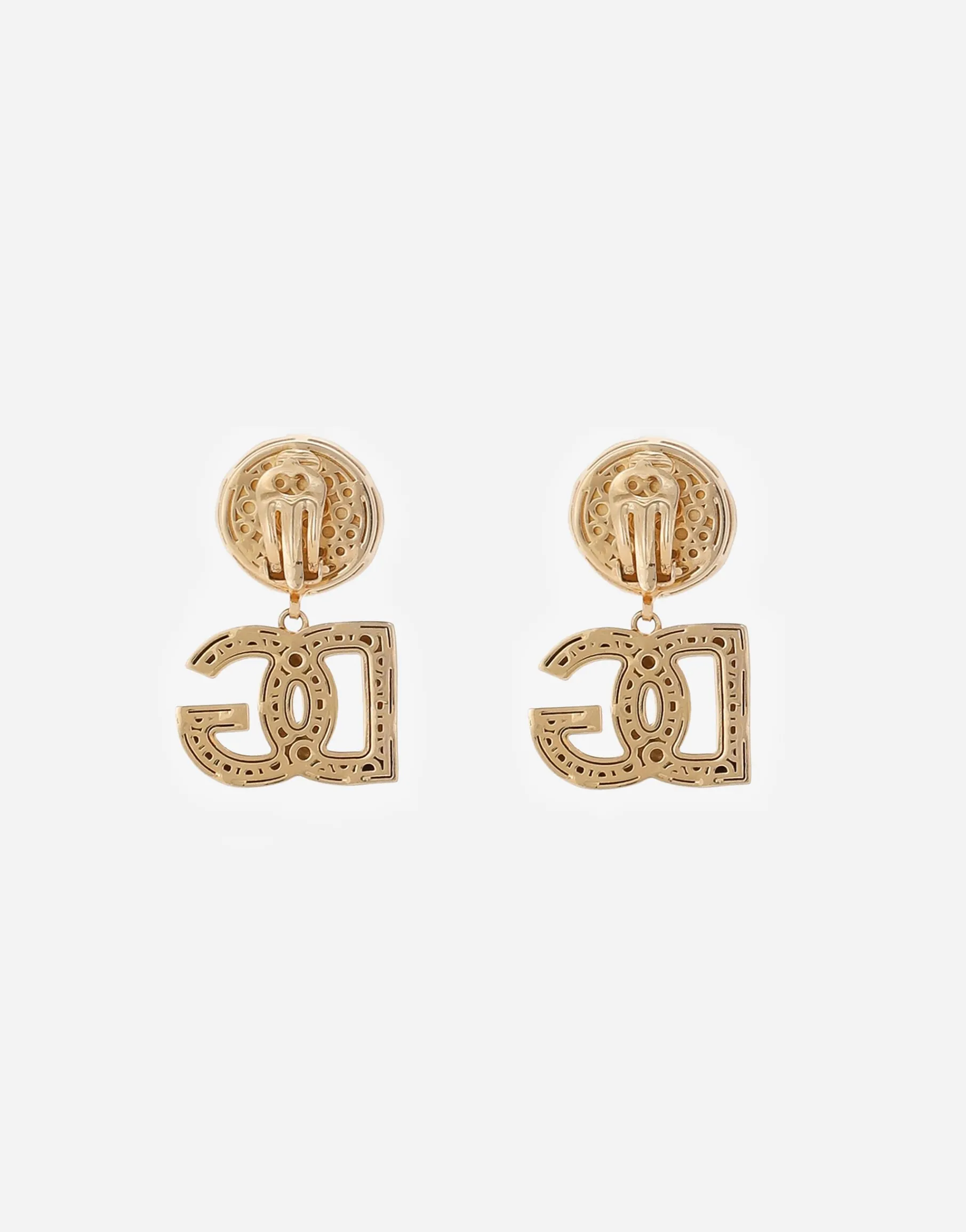 Drop earrings with cabochon details and DG logo