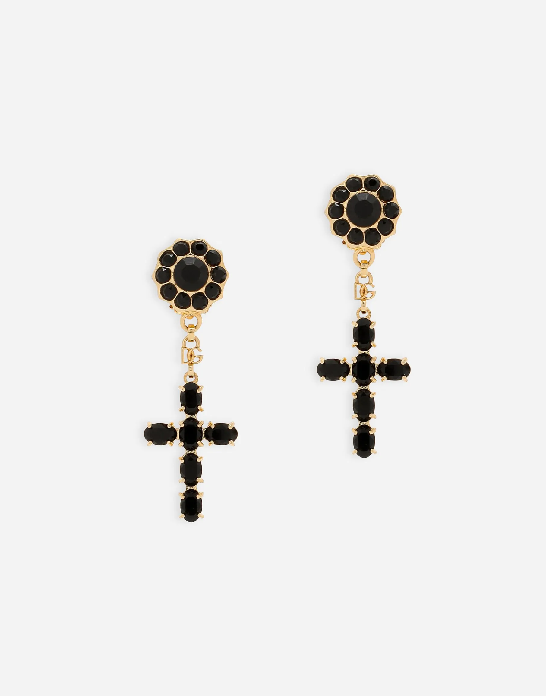 Drop earrings with crosses