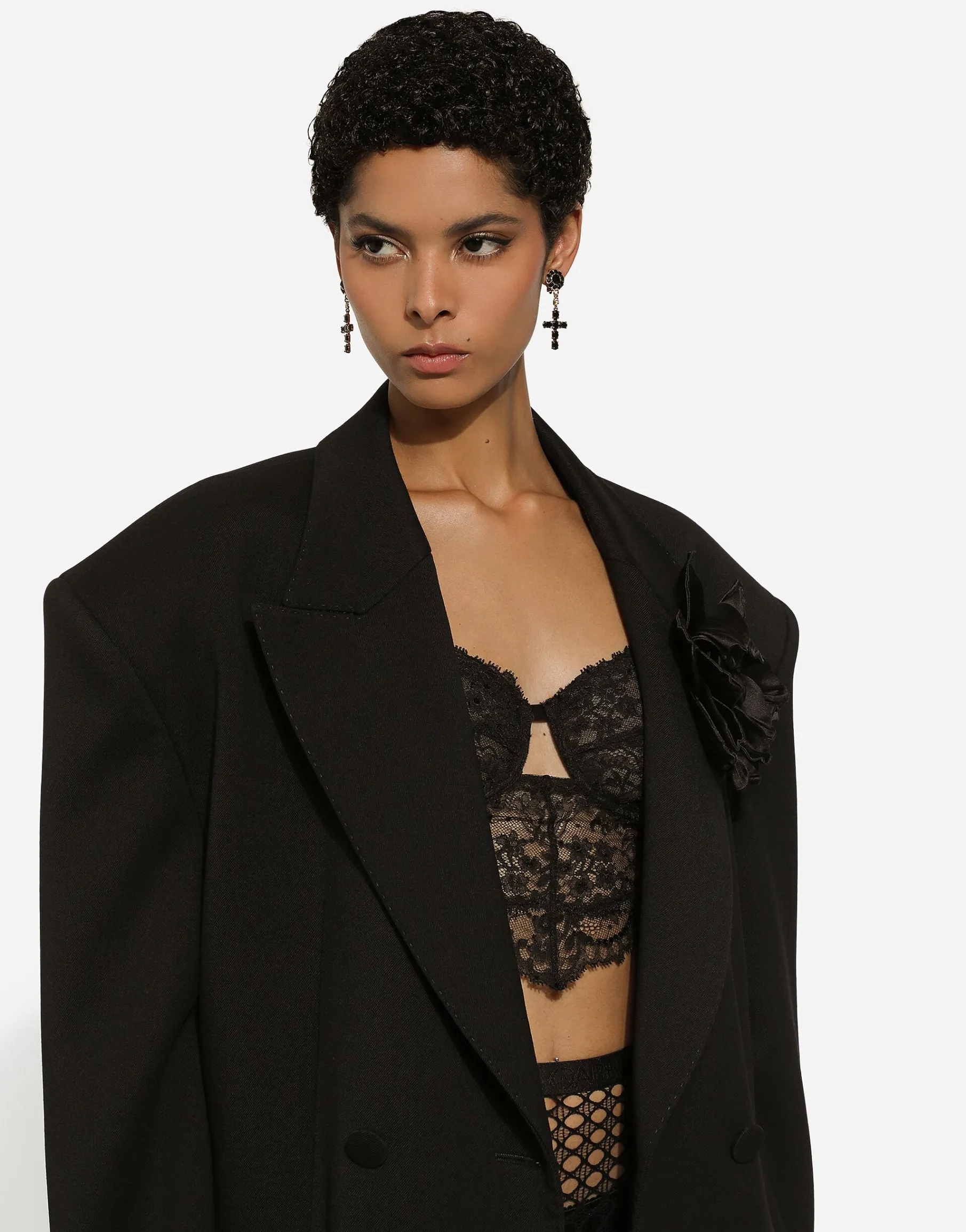 Drop earrings with crosses