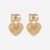 Drop earrings with hearts and DG logo