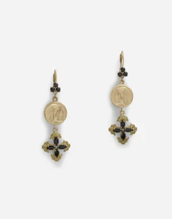 Drop earrings with sapphires
