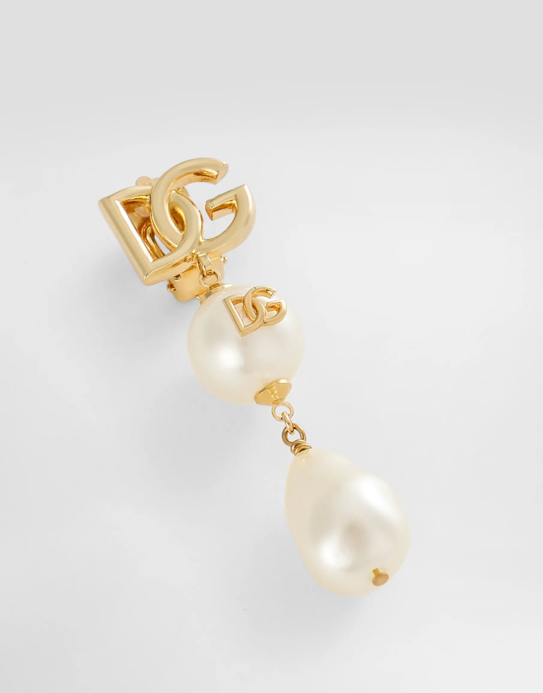 Drop earrings with teardrop accents, cabochons and DG logo