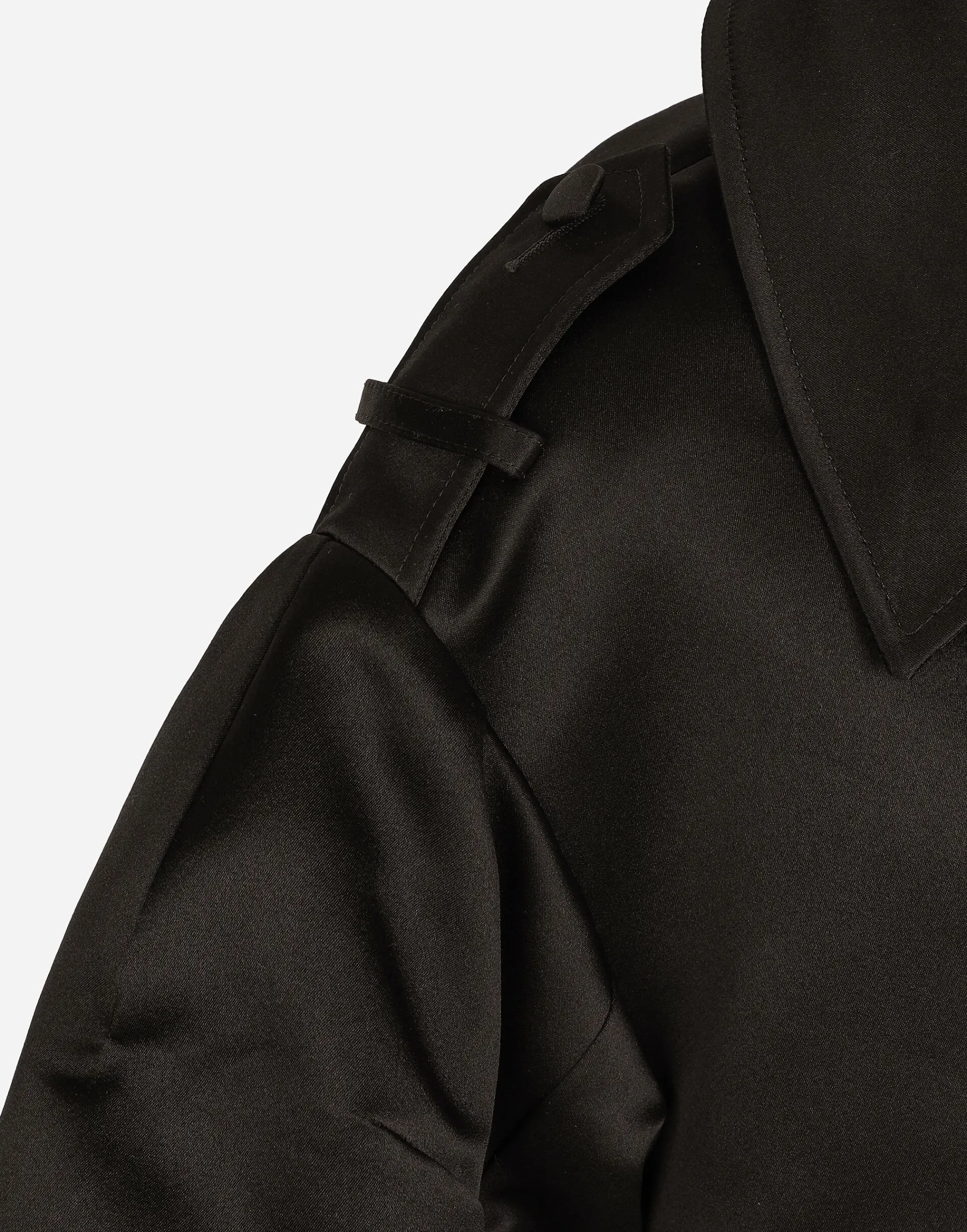 Duchesse trench coat with gathered sleeves