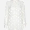 Dévoré silk shirt with DG logo