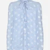 Dévoré silk shirt with DG logo