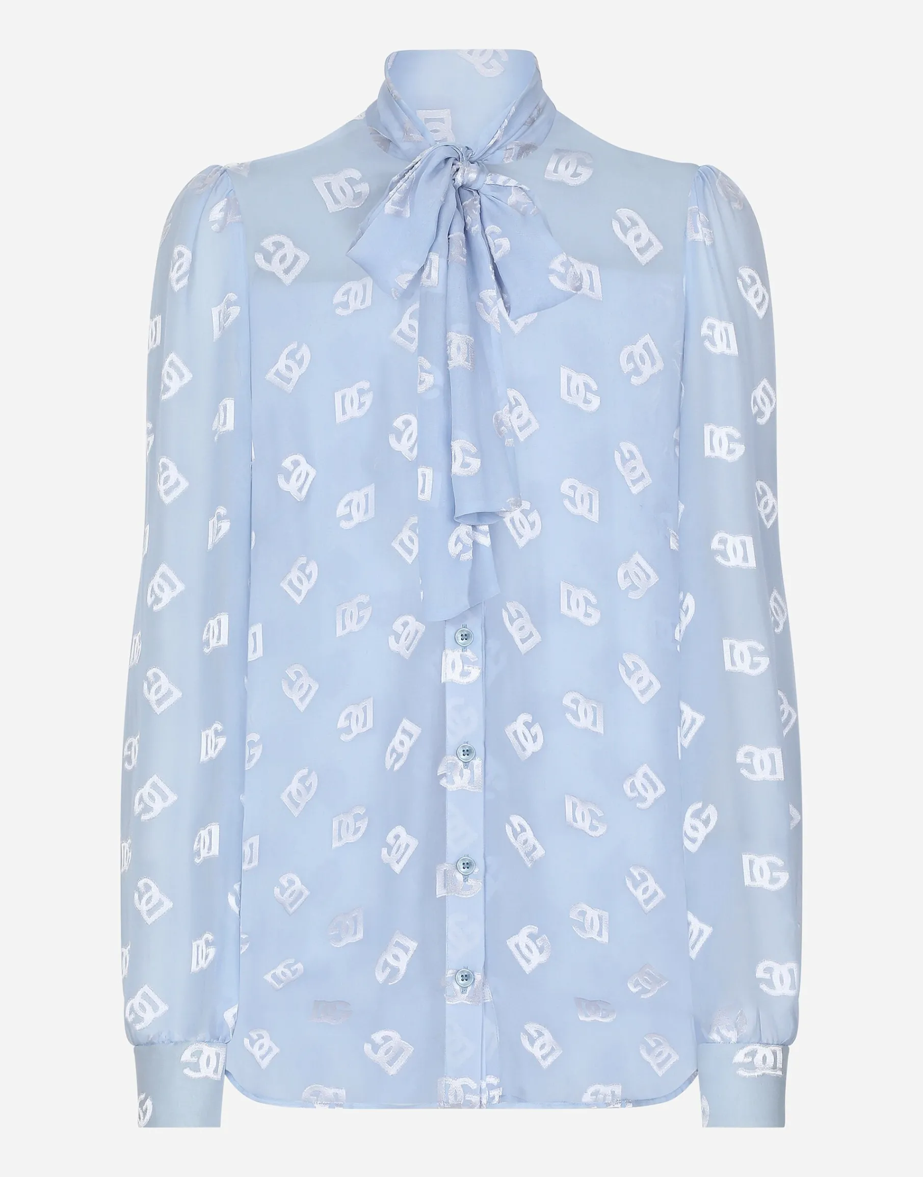 Dévoré silk shirt with DG logo