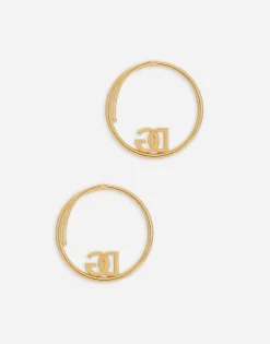 Ear cuff earrings with DG logo and rhinestones