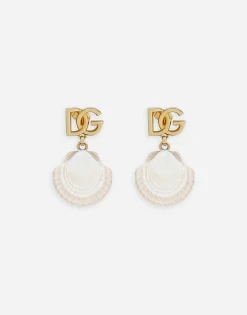 Earrings with DG logo and shell