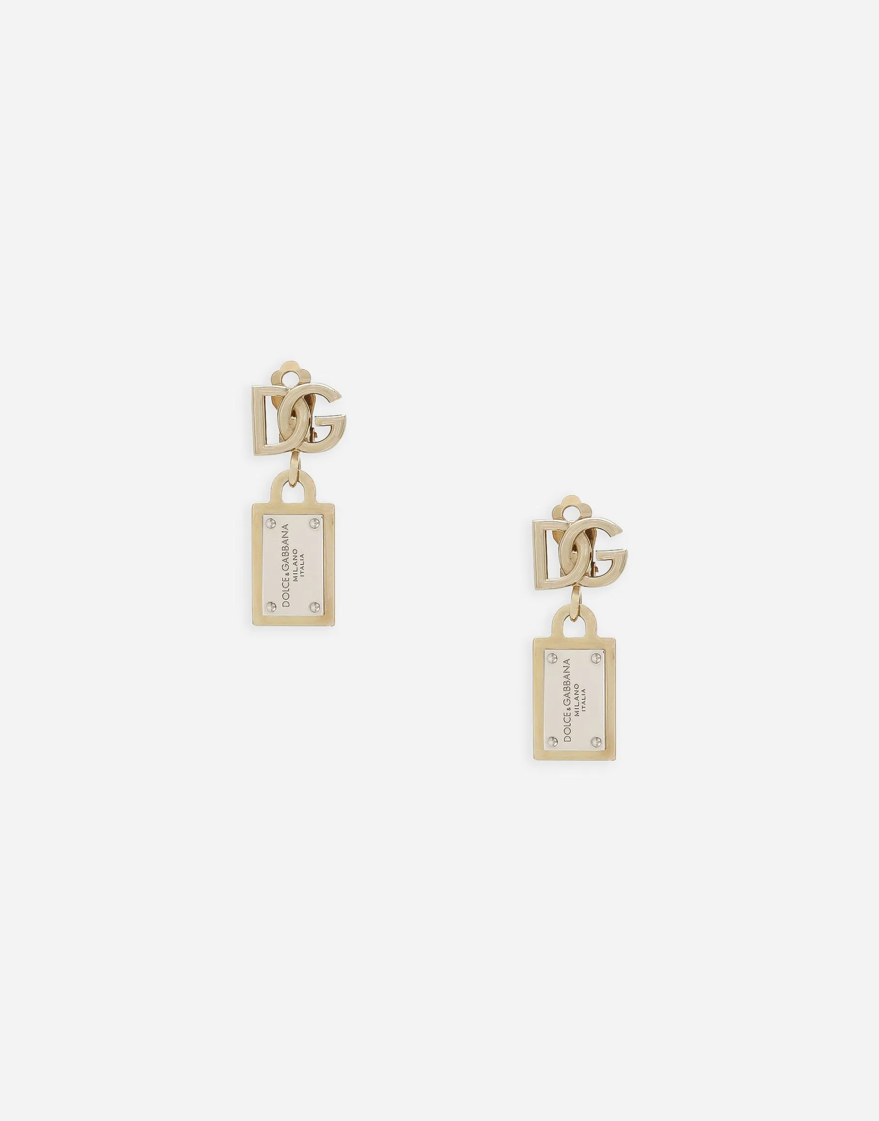 Earrings with DG logo and tag