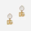 Earrings with DG logo and pearl