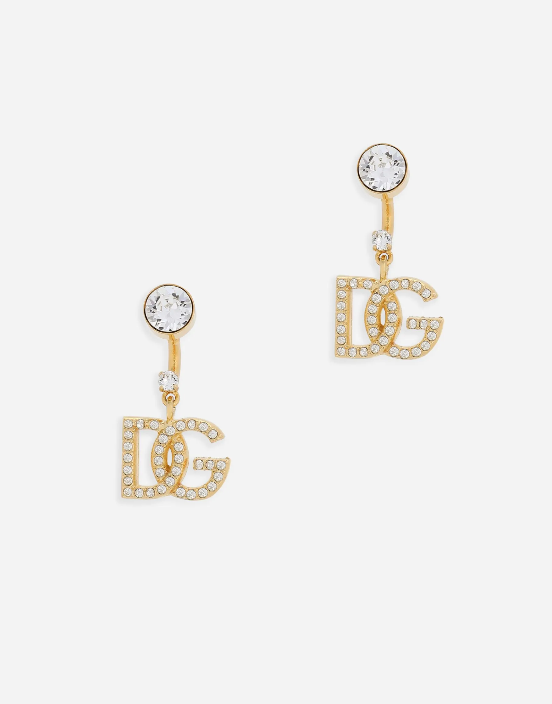 Earrings with DG logo and rhinestones