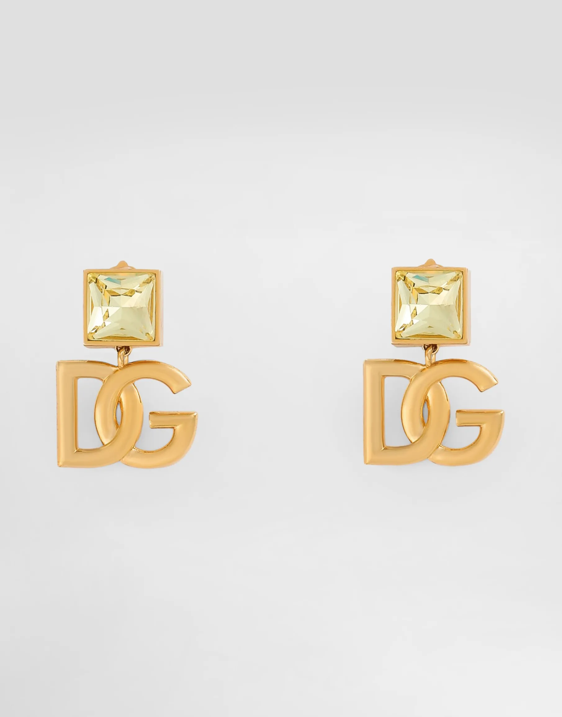 Earrings with DG logo and rhinestones