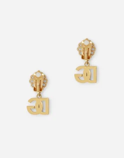 Earrings with DG logo and pearl