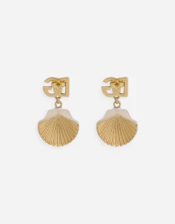 Earrings with DG logo and shell