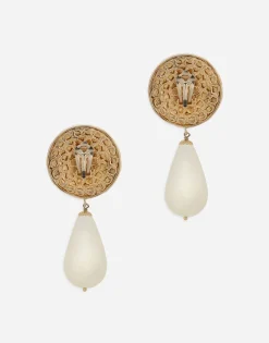 Earrings with DG logo and teardrop pendants