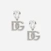 Earrings with rhinestones and DG logo